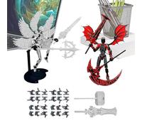 Figura d'azione stampata in 3D,2 Set Di Robot Pre-assemblato Con - Ornamento da Scrivania con Giunti Mobili in Stampa 3 D | Per Appassionato Di Giochi Soggiorno, Camera Da Libreria e Scrivania