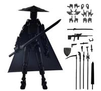 Figura d'Azione T13, Statuetta Robot Multi-Articolata Stampata in 3D con Mantello e Cappello, Modello Pre-Assemblato Lucky 13, Figura Stop Motion per Decorazioni da Scrivania, Collezionisti e Bambini