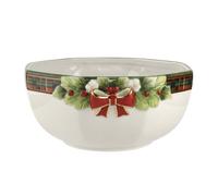 Figura de rbol de Navidad Spode con cuenco octogonal de tart n (23 cm) - Cer mica (oro de 22 quilates)
