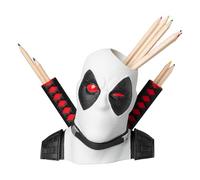 Figura Deadpool - Portapenne Deadpool X-Force | Porta Penne Marvel Deadpool in resina 18 x 16 x 16 cm, Portapenne simpatico da scrivania, Deadpool e Wolverine Gadget, Deadpool Gadget Ufficio