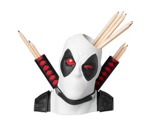 Figura Deadpool - Portapenne Deadpool X-Force | Porta Penne Marvel Deadpool in resina 18 x 16 x 16 cm, Portapenne simpatico da scrivania, Deadpool e Wolverine Gadget, Deadpool Gadget Ufficio
