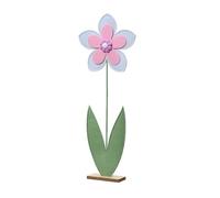 Figura decorativa a forma di fiore, 23 x 63 cm, in feltro, fiori artificiali, decorazione primaverile, fiori di feltro, decorazione pasquale, fiori artificiali, bianco, rosa, verde