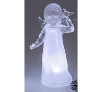 Figura Decorativa Angelo Con Uccello H. 19M Chiaro Bianco Acrilico Formano W25