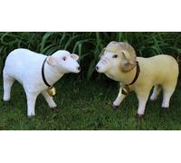 Figura Decorativa Animaleen Pecore E RAM Come 2-er Set IN Plastica H36-40cm