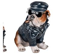 Figura Decorativa Bulldog Con Occhiali Da Sole H. 32Cm In Resina Formano