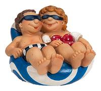 Figura decorativa, Coppia di vacanzieri Felici su un materassino gonfiabile