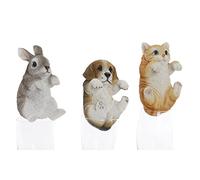Figura decorativa DKD Home Decor resina animali (9 x 9 x 15,5 cm) (3 pz)