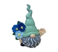 Figura decorativa nano con fiore in resina, decorazione da giardino fatta a mano, pigmeo, ornamento in resina, statuetta in miniatura per davanzale, soggiorno, scaffale idea regalo per casa e giardino