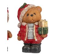 Figura Decorativa Orso In Piedi Con Regali H. 39Cm In Resina Formano W25