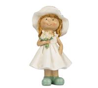 Figura Decorativa Ragazza Dei Fiori H. 18Cm Color Crema In Resina Formano