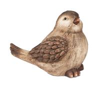 Figura Decorativa Uccello AUTUNNO Seduto H. 31cm Marrone In Magnesia Formano H25