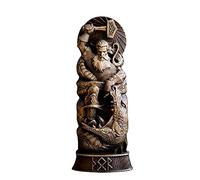 Figura degli dei nordici Thor in resina scandinava statua della mitologia vichinga, statuetta decorativa dettagliata Thor dal Pantheon nordico, potente statuetta degli dei, decorazione per la famiglia