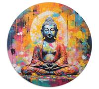 Figura del Buddha, Tempio1000 Pezzi Puzzle Rotondo Puzzle Classico Strumento Musicale Per Bambini Decompressione E Regalo Edugattoivi Per Bambini Impossible1000 pezzi (67.5x67.5cm)