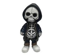 Figura del cranio - Decorazione dello scheletro in resina, ornamento del cranio, accessorio per auto | Statuetta da piccolo collezionista con struttura dettagliata, decorazione spettrale di Halloween