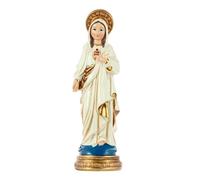 Figura del Sacro Cuore di Maria con Base Blu in Resina Dipinta a Mano 15 cm