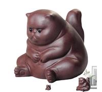 Figura di animali da tè: compagno di tè in ceramica Kungfu, Ornamento vassoio da tè cinese fatto a mano | Ornamenti per gatti per animali domestici da tè zisha, Tradizionale di buona