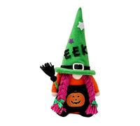 Figura di Bambola Senza Volto in Piedi di Halloween per la Decorazione da Tavolo delle Feste in casa Bianco È Il Colore del Danno Libro (Green, 28x14cm)
