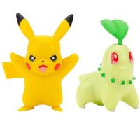 Figura Di Battaglia Pokemon 2 Pollici 2 Pack | Chikorita E Pikachu
