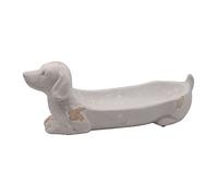Figura di cane salchese per piante in bianco Roto, 42 x 12 x 15 centimetri (Referenza: 1891143)