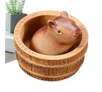 Figura Di Capybara In Argilla Violetta, Mascotte Da Tavolo Fatto A Mano, Accessorio Decorativo Kung Fu | Compagno Artistico dal Design Realistico Per Un Soggiorno Tradizionale Cinese In Stile Zen