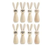 Figura di coniglietto in legno incompiuta - Set di bambole di animali 8 | Coniglietto in legno incompiuto per artigianato | Puppet coniglietto dipinto a mano | Statua di coniglio delle bambole
