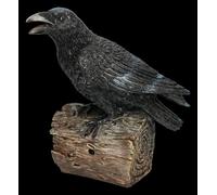 Figura Di Corvo - Il Grido Del Corvo - Decorazione Gotica Per Streghe - H 18 Cm