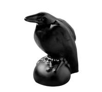 Figura di Crystal Crow, statua di corvo intagliata a mano realizzata in pietra, corvo di ossidiana decorativa | Statue di felice per soggiorno, mensole, decorazione della scrivania