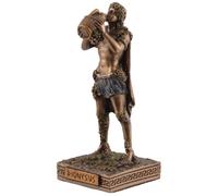 Figura di Dioniso, in miniatura, dio greco del vino, in pietra artificiale, dipinta a mano con colore bronzo. dalla collezione Veronese 708-78035