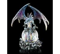 Figura di Drago Con Palla Neve - Azul Oracle - Fantasy Drachenmutter Dekostatue