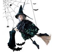 Figura di Halloween, scopa in bilico statuetta di streghe di Halloween, forniture per feste in peluche morbide decorazioni per la casa per angoli, scrivanie, interni, esterni, giardino, patio, donne