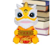 Figura di leone cinese, statuetta di leone cinese | Ornamenti a ad energia solare,Decorazione tradizionale con solare, figura tremante per l'arredamento a scrivania di casa, del posto di lavoro