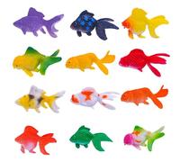 Figura di pesce rosso - dodici pezzi colorato simula pesce acquario giocattolo decorativo | bacino mare animali modello set mini pesci rossi decorazione acquario piscina pesci