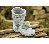 Figura di Pietra Vaso per Piante Stivale Uccello Resistente Al Freddo Intemperie