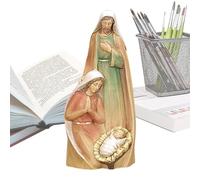 Figura di sacra famiglia in legno, presepe sacra famiglia,Scena di Natale Gesù Presepe | Personaggio decorativo modellato e dipinto a mano da tavolo per la scrivania a casa