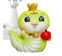 Figura di Serpente di Capodanno Cinese, Statua di Serpente Cinese del Cartone animato 2025, Statua di Serpente, Statua Decorative, Statua dell'animale Verde per Tavolo, Biblioteca