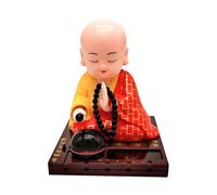 Figura Di Solare-Testa Di Scossa Di Energia Solare Divertente Giocattolo Buddha | Ornamento Da Tavolo E Scrivania Per Auto, Casa O Ufficio | Adorabile Figura Di Che Sedono Con La Luce