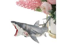 Figura di squalo gigante realistica, dipinta a mano, animali, figure educative, animali marini, giocattoli, collezione decorativa per bambini, bocca mobile, modello di animali marini simulato