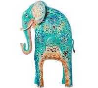 Figura di un elefante in metallo in blu 34x30x59 cm