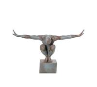 Figura di un Ginnasta in Resina in Grigio e Marrone 49x17x33cm