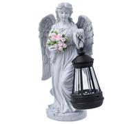 Figura divertente per esterni: angelo floreale commemorativo, angelo solare, da giardino resistente, illuminazione speciale per paesaggi | Accessorio commemorativo affidabile per giardino, cimitero,