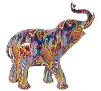FIGURA ELEFANTE RESINA GRAFITIMULTICOLOR 30X12X28CM