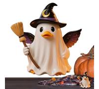 Figura Fantasma, Statue Fantasma per Decorazioni Casa, Statua con Scopa, Cappello da Strega e per Decorazione Interna, Mensola Casa, per Foto, Matrimonio Gotico, Festa Compleanno, Vetrina