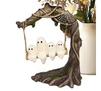Figura fantasma, statuetta di fantasma altalena con albero decorazione per Halloween, statua spettrale per la casa per esterni, forniture per feste di Halloween, soggiorno, cucina, scrivania