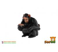 Figura femmina di scimpanzé con cucciolo - modello plastico realistico 5 cm