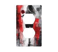 Figura femminile che tiene una rosa copertura interruttore luce copertura decorativa 1 banda piastra da parete per cucina stanza bagno dimensioni 7x11,4 cm