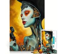 Figura femminile surreale︰ L'Oracolo del Fuoco e della Carne per adulti Puzzle da 1000 pezzi Giocattolo di pura logica Tempo di pace Taglio netto Regalo sincero 50x75cm