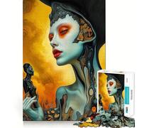 Figura femminile surreale︰ L'Oracolo del Fuoco e della Carne Puzzle da 1000 pezzi per adulti Puzzle Gioco di pensiero Divertimento al chiuso Bordo preciso Opera d'arte da collezione 38x52cm