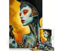 Figura femminile surreale︰ L'Oracolo del Fuoco e della Carne Puzzle per adulti 1000 pezzi Gioco di sfida per la mente Calma la mente Pezzo d'arte da collezione 38x26cm