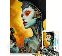 Figura femminile surreale︰ L'Oracolo del Fuoco e della Carne Puzzle per adulti 1000 pezzi Gioco di sfida per la mente Calma la mente Pezzo d'arte da collezione 38x26cm