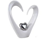 Figura formano 'cuore', 33 cm, bianco/argento/smaltato